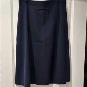Talbots Elegant Wool Gabardine Navy Blue Skirt Size 16
